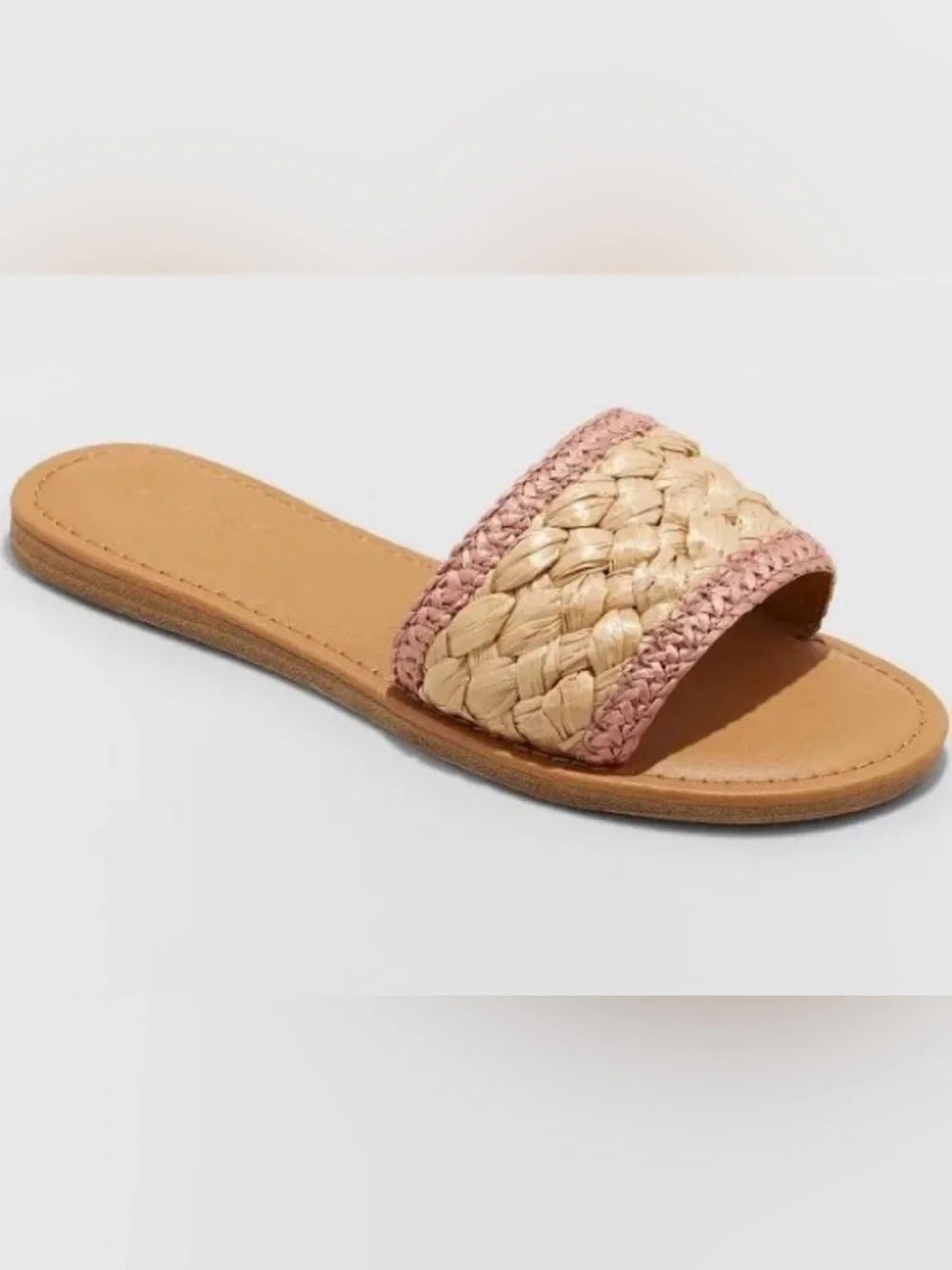 Universal Thread Dez Rose Pink Tan Woven Sandals Size 7.5